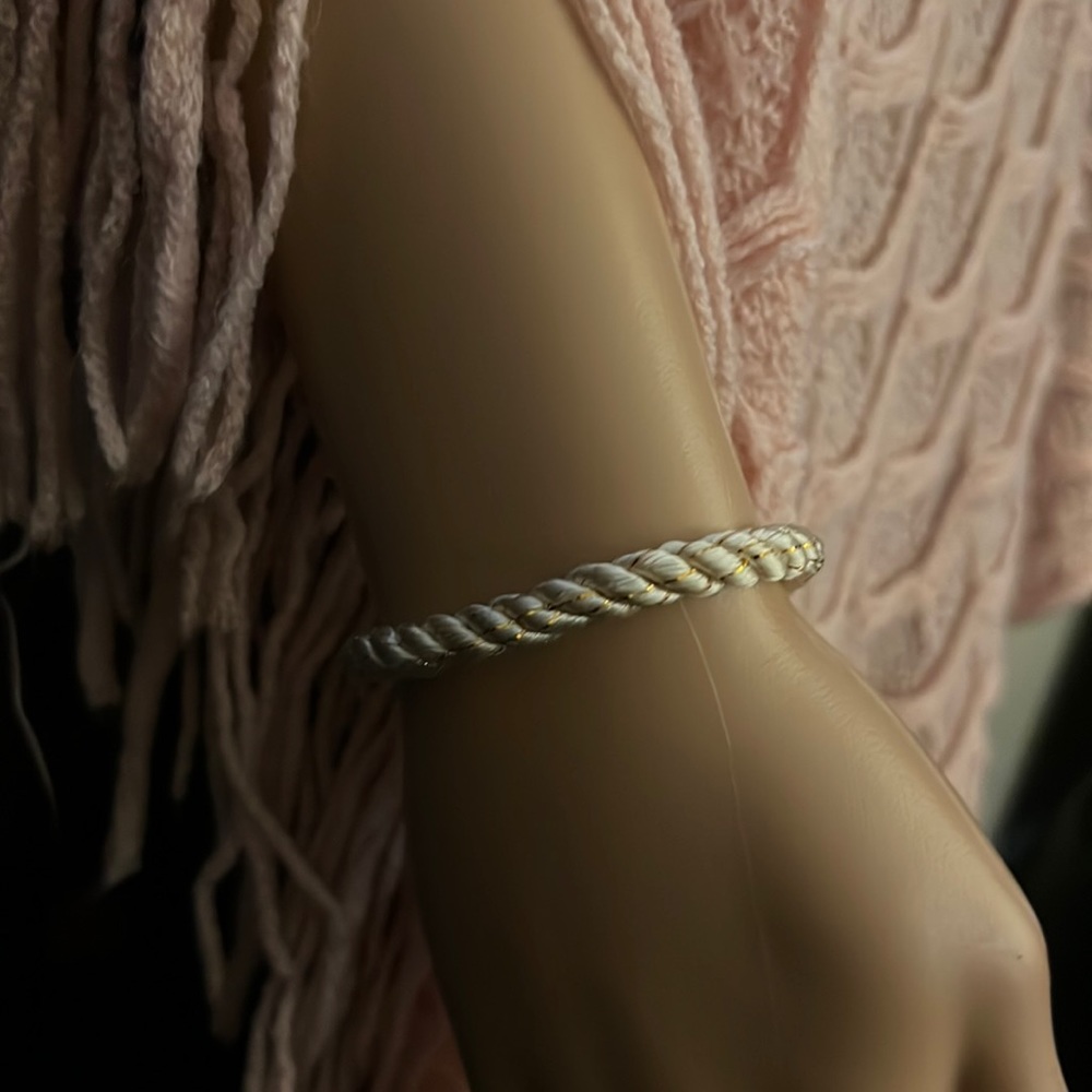 White and Gold Rope Bracelet